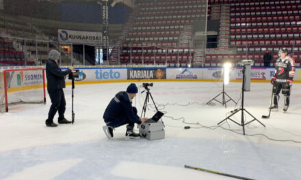 Slapshot Competition: Professional Hockey Player vs. Sales Engineer